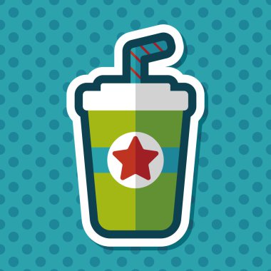 Uzun Gölge, eps10 ile soda içmek düz simgesi