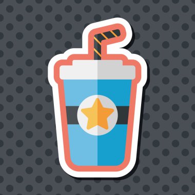 Uzun Gölge, eps10 ile soda içmek düz simgesi