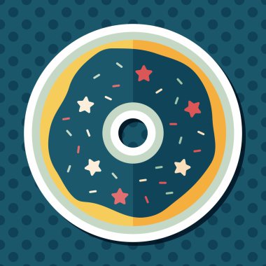 Donut düz simgesi ile uzun gölge, eps10