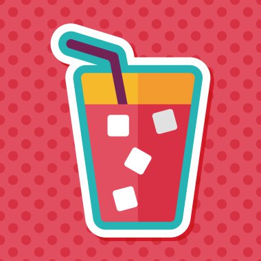 Uzun Gölge, eps10 ile soda içmek düz simgesi