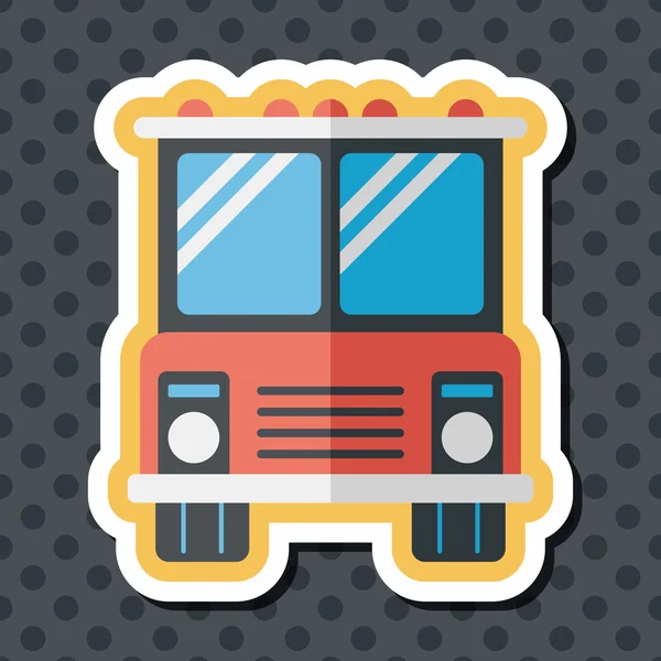 Транспорт Bus flat icon with long shadow, eps10 — стоковый вектор