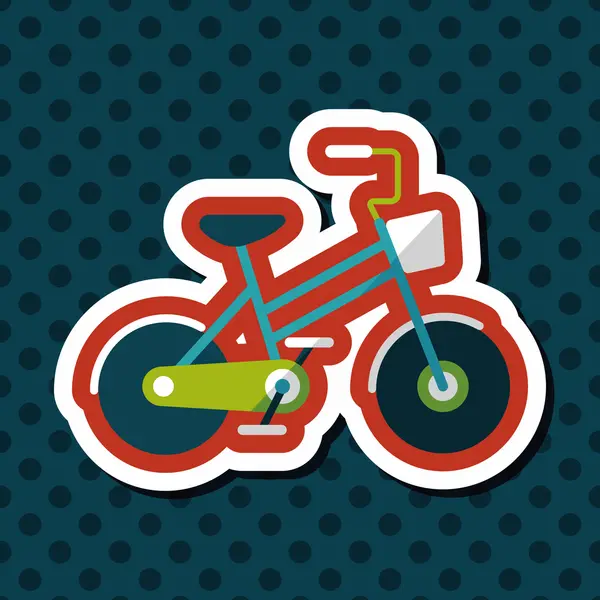 Transporte bicicleta icono plano con sombra larga, eps10 — Archivo Imágenes Vectoriales