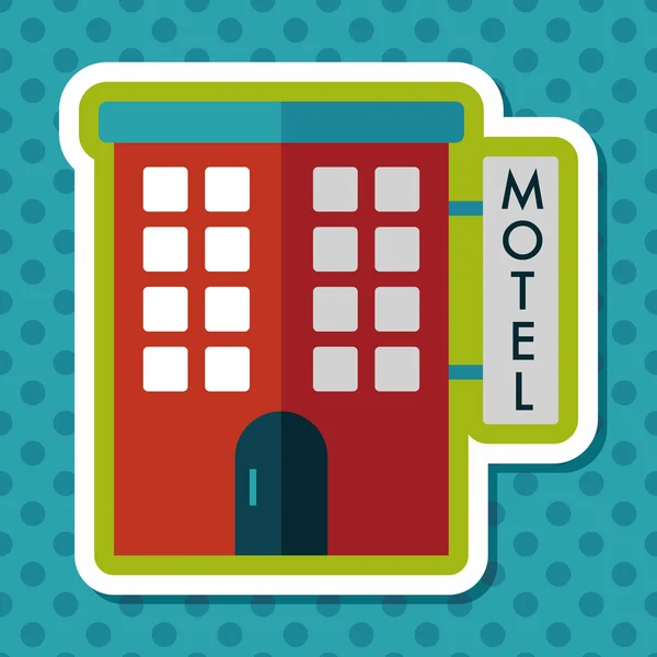 Building motel flat icon with long shadow,eps10 — Stock Vector