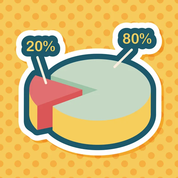 Gráfico de negocios icono plano con sombra larga, eps10 — Vector de stock