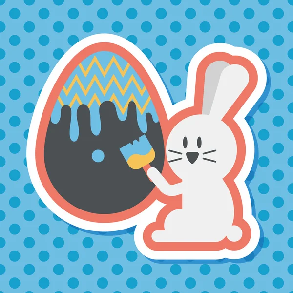 Paskalya tavşanı düz simgesi ile uzun gölge, eps10