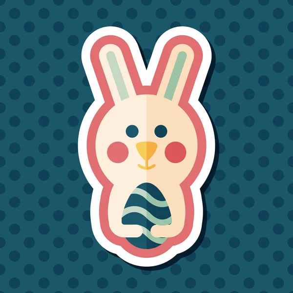 Easter bunny flat icon with long shadow,eps10 — Stock Vector