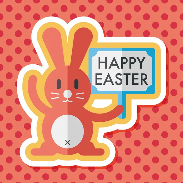 Paskalya tavşanı düz simgesi ile uzun gölge, eps10