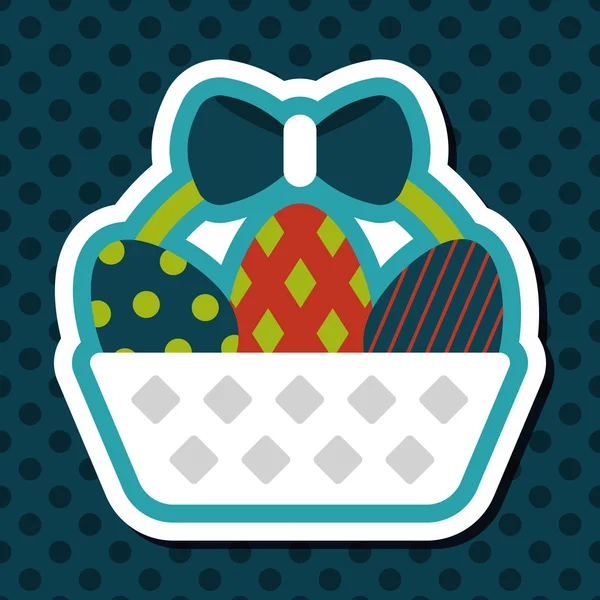 Húsvéti tojás lapos ikon a hosszú árnyék, eps10 — Stock Vector