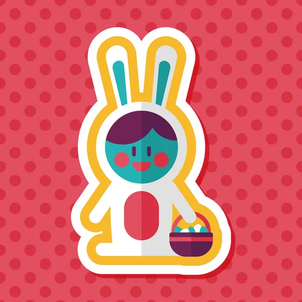 Easter bunny flat icon com sombra longa, eps10 — Vetor de Stock