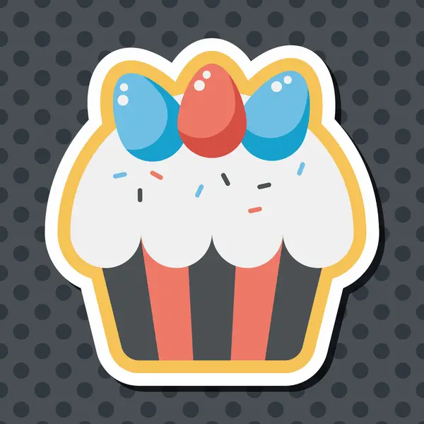 Cupcake de Pâques icône plate avec ombre longue, eps10 — Image vectorielle