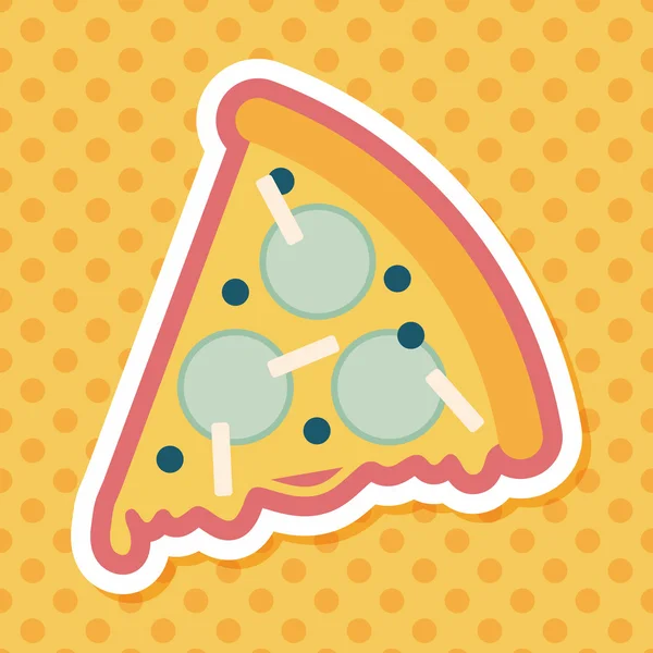 Pizza flat icon with long shadow, eps10 — стоковый вектор