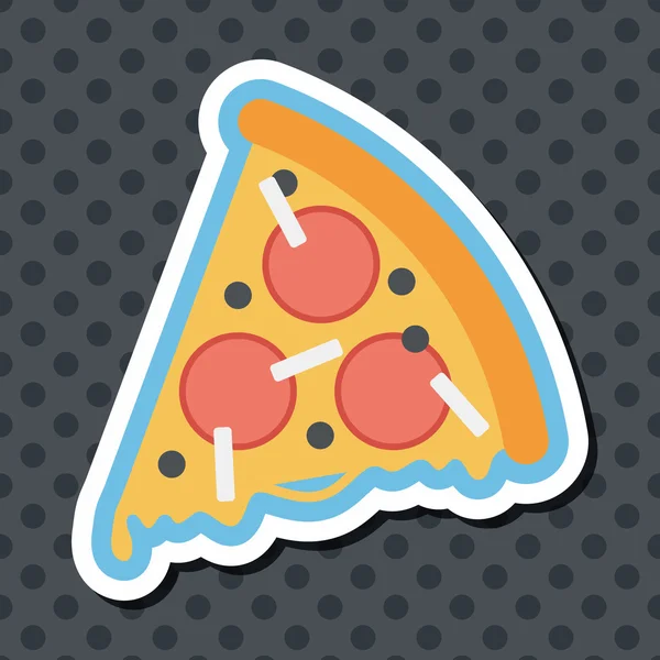 Pizza flat ikonen med långa skugga, eps10 — Stock vektor