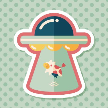 Uzun Gölge, eps10 ile uzay Ufo düz simgesi