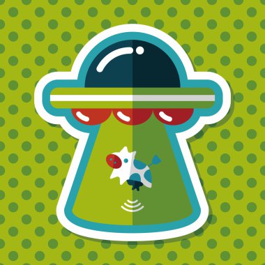 Uzun Gölge, eps10 ile uzay Ufo düz simgesi