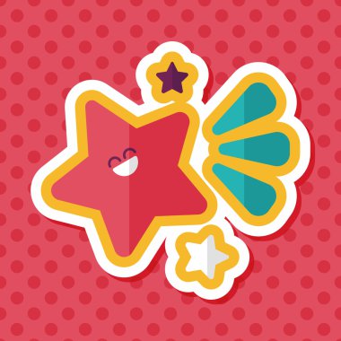 Uzay yıldız düz simgesi ile uzun gölge, eps10