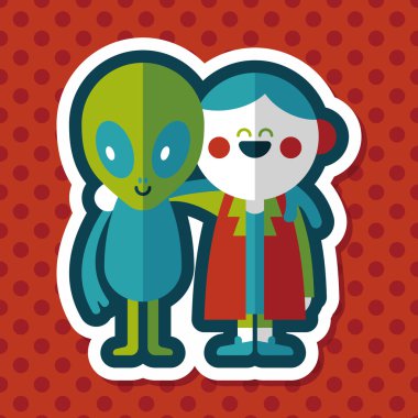 Uzun Gölge, eps10 ile alan yabancı dostluk düz simgesi