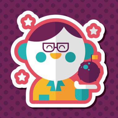 Uzay bilim adamları uzun gölge, eps10 düz simgesiyle