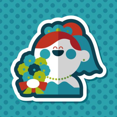 Gelinin düz ikonu, uzun gölgeli, eps10