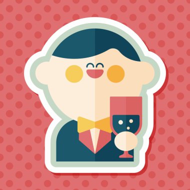 Düğün damat uzun gölge, eps10 düz simgesiyle