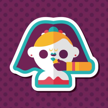 Gelinin düz ikonu, uzun gölgeli, eps10