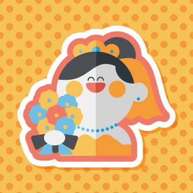 Gelinin düz ikonu, uzun gölgeli, eps10