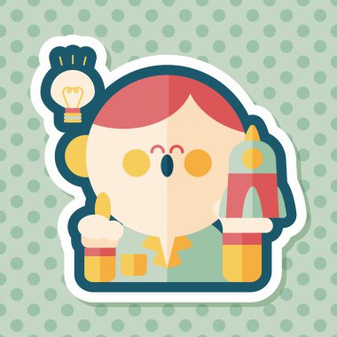 Uzay bilim adamları uzun gölge, eps10 düz simgesiyle