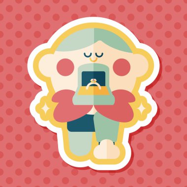 Elmas yüzük düz simgesi ile uzun gölge, eps10 teklif