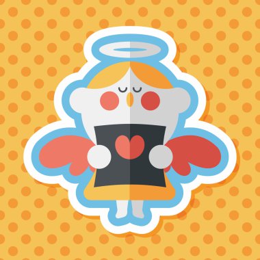 Düğün melek Korosu düz simgesiyle uzun gölge, eps10