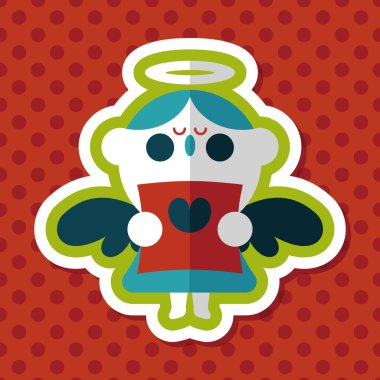 Düğün melek Korosu düz simgesiyle uzun gölge, eps10