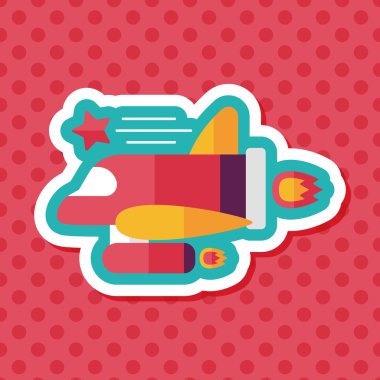 Uzay gemisi ile uzun gölge, eps10 düz simgesi