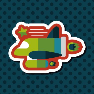 Uzay gemisi ile uzun gölge, eps10 düz simgesi