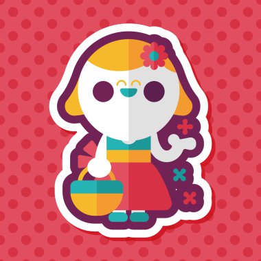 düğün çiçeği kız düz ikon, uzun gölge, eps10