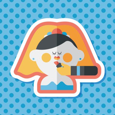 Gelinin düz ikonu, uzun gölgeli, eps10