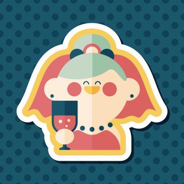 Gelinin düz ikonu, uzun gölgeli, eps10