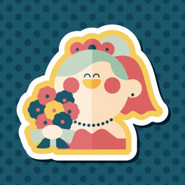 Gelinin düz ikonu, uzun gölgeli, eps10