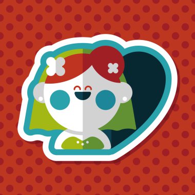 Gelinin düz ikonu, uzun gölgeli, eps10