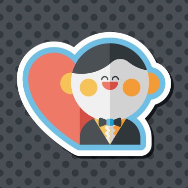 Düğün damat uzun gölge, eps10 düz simgesiyle