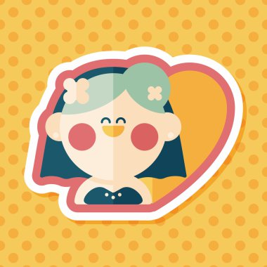 Gelinin düz ikonu, uzun gölgeli, eps10