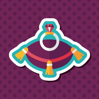 Elmas yüzük düz simgesi ile uzun gölge, eps10 teklif