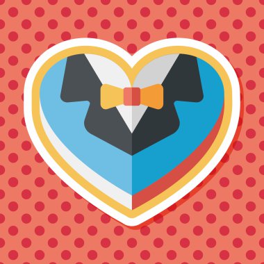 Düğün damat takım elbise uzun sha ile çerezleri düz simgesi kutu şeklinde