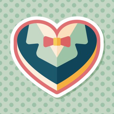 Düğün damat takım elbise uzun sha ile çerezleri düz simgesi kutu şeklinde