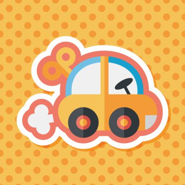 oyuncak araba düz simgesi ile uzun gölge, eps10