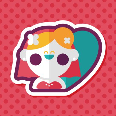 Gelinin düz ikonu, uzun gölgeli, eps10