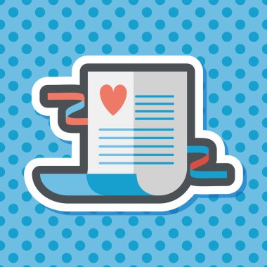 düğün davetiyesi düz simgesi ile uzun gölge, eps10