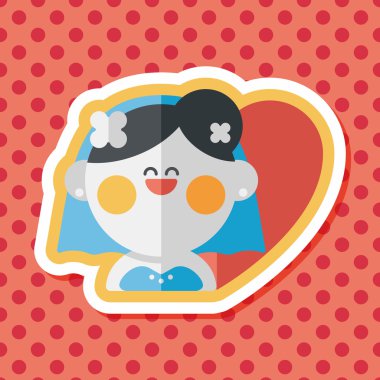 Gelinin düz ikonu, uzun gölgeli, eps10