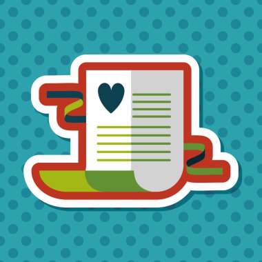 düğün davetiyesi düz simgesi ile uzun gölge, eps10