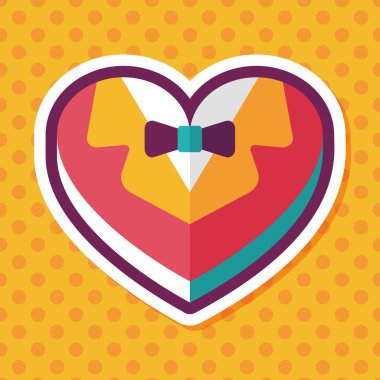 Düğün damat takım elbise uzun sha ile çerezleri düz simgesi kutu şeklinde