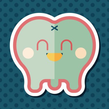 Uzun gölgeler, eps10 ile diş düz stil simgesi