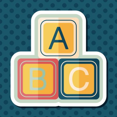 Uzun Gölge, eps 10 ile ABC blokları düz simgesi