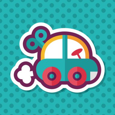 oyuncak araba düz simgesi ile uzun gölge, eps10